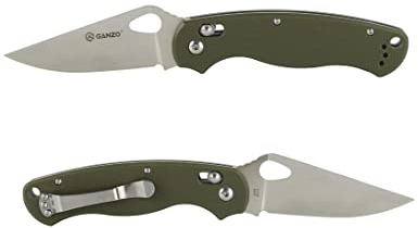 Ganzo G729-GR Coltello Pieghevole Tascabile 440C Lama in Acciaio Manico G10 con Clip per Attività Ricreative All'aperto Caccia Pesca Coltello da Campeggio - Verde