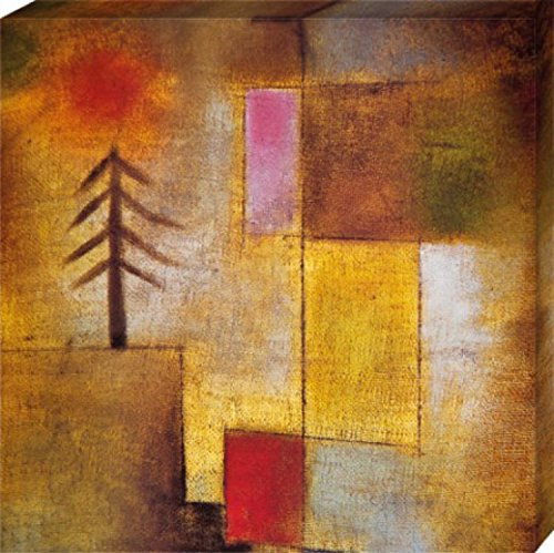 1art1 Paul Klee Poster Kleines Tannenbild, 1922 Bilder Leinwand-Bild Auf Keilrahmen | XXL-Wandbild Poster Kunstdruck Als Leinwandbild 40x40 cm