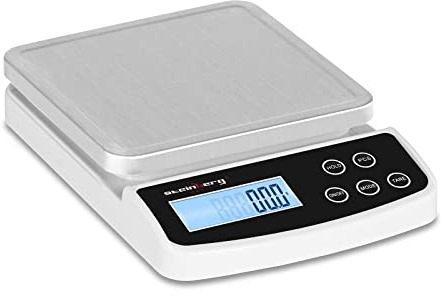 Steinberg Pèse-lettre Balance Poste Digitale Professionnelle SBS-LW-5000/100 (pèse jusqu'à 5 kg à 0,1 g près, plate-forme de pesée 15,2 x 15,2 cm, unités de mesure: g, kg, lb, oz, tl, ct)