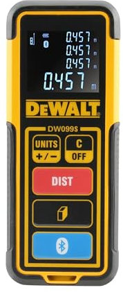 DEWALT Laser Measure Tool/Distance Meter, 100-Feet with Bluetooth (DW099S)