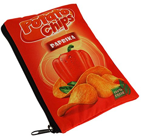 Ferocity Mäppchen Federtasche Schlamperbox Federmäppchen Schüleretui Karpfen Stiftemappe rot Paprika Chips [008]