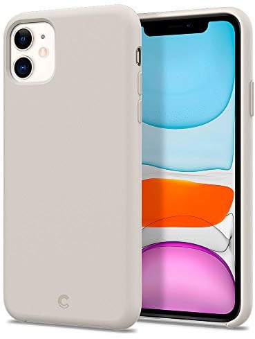 CYRILL iPhone 11 Hülle, Silikon kompatibel mit iPhone 11 Case (2019) (6,1 Zoll) Liquid Silicone mit PC rückseite 3-Layer Struktur - Stone Beige