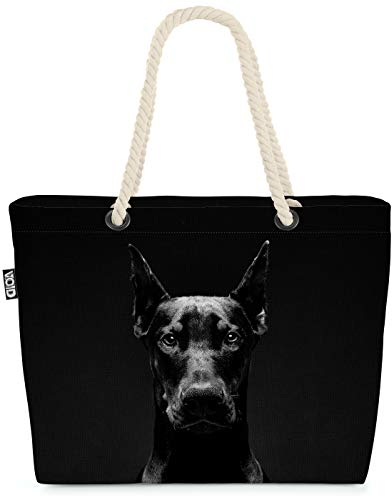VOID Dobermann Strandtasche Shopper 58x38x16cm 23L XXL Einkaufstasche Tasche Reisetasche Beach Bag