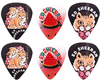 Perri's Leathers Ltd.- Motion Guitar Picks - Polyester – Ed Sheeran - Official Licensed Product - Assorted Designs - Medium 0.70mm - 6 Pack - for Acoustic/Bass/Electric Guitars (LPM-ES2)