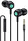 VEENAX M3 Auriculares In Ear, Auriculares con Cable y Micrófono, Estéreo Cascos Control de Volumen, Bajos Potentes, Audífonos para Smartphone Ordenador PC Tablet MP3, Earbuds Headset de 3,5mm, Negro