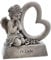 Besinnliche Grabdeko zur Erinnerung, frostfest und witterungsbeständig Grabschmuck - Grabfigur - Friedhof Deko (Engel mit Herz 18x8x19 cm)