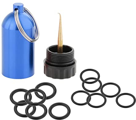 Harilla Mini Scuba Diving Tank Zylinder Flasche mit O-Ringen Schlüsselanhänger Tauch Aluminiumlegierung Reparatursatz Ersatz - Blau