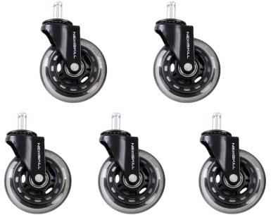 Newskill Ruedas Silla Gaming EasySlide Silenciosas - Compatibles con Todos los Modelos de Sillas Newskill, Negro
