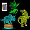 YATOSEEN Dinosaurier 3D Illusion Lampe, Dinosaurier Nacht Lichter mit 16 Farbwechseln mit Fernbedienung oder Touch, Einschließlich Tyrannosaurus Rex Fliegender Drache Triceratops 3 Muster