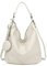 OBC Damen Tasche Shopper Hobo-Bag Schultertasche Umhängetasche Handtasche Damentasche Reisetasche Beuteltasche Leder Optik Beige