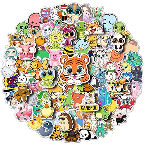 Animale Adesivi,100 Pezzi Graffiti Adesivi Stickers in Vinile Adesivi Carini Stickers Vintage Sticker Moto,per Decorazioni Bullet Journal Fai da te Album Laptop Buste Bagagli Frigorifero Skateboard