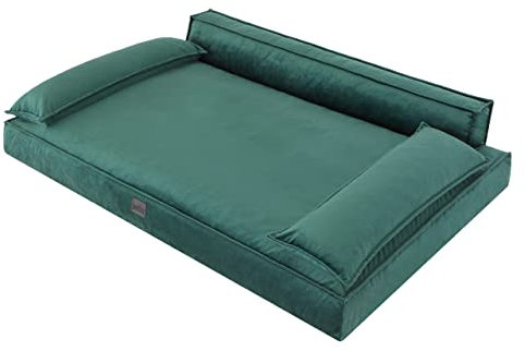 DOGGY Hundebett Haustierbett Hundeliegen Hundecouch Liegen Hundekissen Bett Sofa Hundekorb Tierbett Weich Hundesofa Matratze Schlafplãtze, Grün, 78 x 54 cm