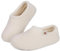 VeraCosy Women's Fuzzy Slippers Warm Comfy Memory Foam Non-slip House Shoes Cream White, 8.5 UK