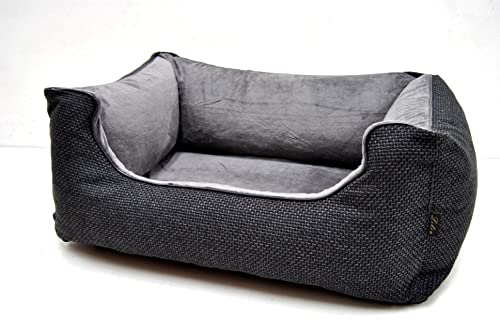 Lebon - Hundebett Louis Plus - 3 Größen - 80cm, 100cm und 120cm - Orthopädisch - Hochwertig und Made in EU - 3 Farben - 3 Größen - Kuschelweich - Hoher Rand - Waschbar - Bester Liegekomfort…