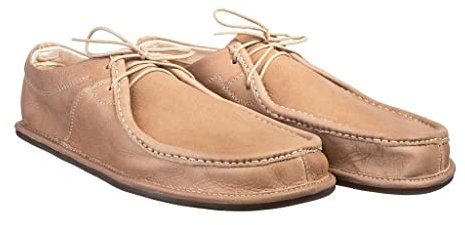 Magical Shoes Mocassins pour homme et femme - Chaussures pieds nus en cuir - Minimalistes - Ultra légères - Chaussures à lacets respirantes - Moccasins - Cameron, beige, 43 EU Large