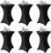 6er-Set Schwarz Stretch Stehtisch Husse für Bistrotisch Ø 80-85 cm Spandex Stretch Tischdecke, Verstärkung im Fußbereich Für Hochzeit Geburtstagsfeier Bankett Stehtische und Bistrotische(80×110cm)