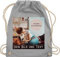 Turnbeutel Rucksack - eigenem - Foto Bild Geschenk I Dein Bild und Text - Unisize - Hellgrau - personalisierte wechselkleidung beutel kita tasche selbst drucken photo stoffrucksack