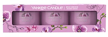 YANKEE CANDLE 3 CANDELE PROFUMATE VOTIVE IN VETRO WILD ORCHID PROFUMO CASA INTERNI