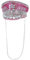 Smiffys Cappello da capitano Fever deluxe borchiato con paillettes, rosa shocking, con catena