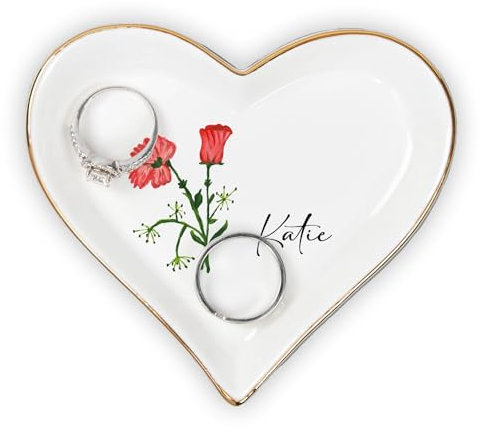 Personalized Jewelry Dish Ring Gift Heart Ceramic Jewelry Plate Ring Dish Ceramic Jewelry Tray Engagement Ring Tray Wedding Ring Holder Trinket Dish