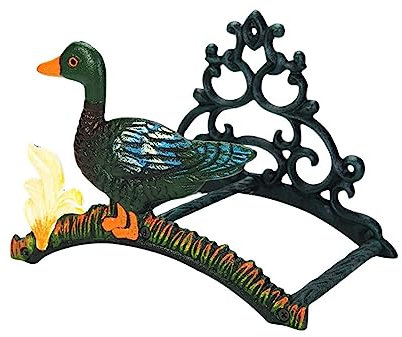 SKIHOT Metall-Gartenschlauchhalter, Gartenschlauchhalter, Wandhalterung, robuster Gusseisen-Schlauchhalter for den Innen- und Außenbereich, Vintage-Muster, dekorativer Schlauchhalter for den Garten