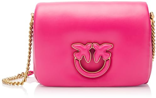 Pinko Love Click Puff Baby Sheep Nappa Leather Buckle, Borsa Donna, N17B_Pink Block Color, Taglia Unica