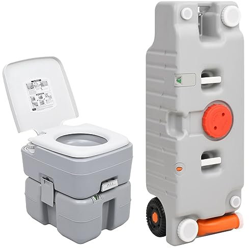 ZEYUAN Campervan Toilet,Van Camping Accessories,Caravan Toilet,Portable Camping Toilet and Water Tank Set