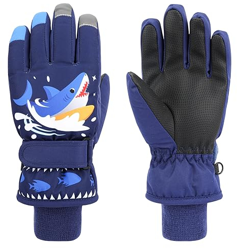 QKURT Skihandschuhe für Kinder, wasserdichte Schneehandschuhe für den Winter, Winddichte Handschuhe für den Außenbereich, Kinderhandschuhe für Jungen und Mädchen im Alter von 2-13 Jahren