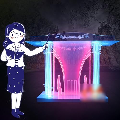 BAYTEWJX Tragbares Rednerpult Schreibtisch LED-Acrylpodium Transparentes Acrylpodium mit Breiter Lesefläche Stehpult Lautsprecher Podium für Business-Konferenz Schullehrer-Podium.