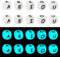 Beadthoven Lot de 50 perles cubiques lumineuses en silicone avec lettre de l'alphabet pour fabrication de bracelets, colliers, bijoux avec trou de 2,5 mm - 12 x 12 mm