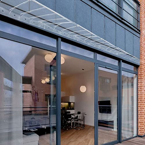 Toldo Transparente para Puerta de policarbonato, toldo para Puerta de Entrada, toldo para Exteriores, Refugio para la Lluvia, toldo para jardín al Aire Libre, toldo para la Lluvia, Entrada,