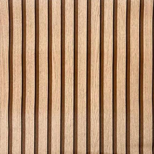Camiraft 1 Roll Wood Slats Wallpaper Natural Wooden Slats Panelled Wallpaper Roll Wooden Slat Wallpaper Wood Effect Modern Realism Contemporary Feature Wall,9.5 * 0.53M Dark Oak