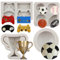 MYPRACS Fußball Basketball Baseball Rugby Silikonform Game Controller Fondant Form Trophäe Schokoladenform für Zucker Kuchen Dekorieren Cupcake Topper Candy Polymer Clay Gum Paste Set von 4