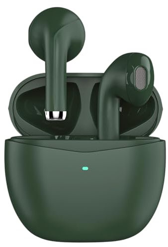 WATCHEM Wireless Earbuds TWS Earphones, 5.0 Bluetooth in-ear headphones, IPX5 Waterproof, TWS Bluetooth Earphones, Fast Charging Case, AI supported (Green)