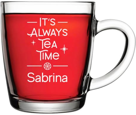 polar-effekt Tazas de Te Regalos Personalizados, Vaso de té de 340 ml con grabado personalizado, sin BPA con nombre, Vaso para café, té y capuchino, Extremadamente resistente al calor