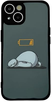 E-vvon Studio iPhone 14 Case, Cute Kawaii Cartoon Baymax Art, Unique Original Hand-Drawn Design, Soft Shockproof Case for Girls Boys Men Women