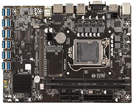 Mining-Mainboard, 12 USB3.0-zu-PCIE-Ports, LGA1151-Schnittstelle Dual Channel 2 DDR4 DIMM 4Pin 24Pin PC-Motherboard, Unterstützt GPU der Serie 30 20 10, Unterstützt Steckplatz