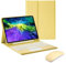 Funda Teclado para iPad Air 6.ª Gen 11 Pulgadas M2 2024 con Trackpad, Español Ñ Teclado Bluetooth Magnético Desmontable con Ultra Delgada Funda y Ratón Recargable para iPad Air 6.ª Gen, Amarillo