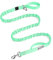 OutdoorMaster Bungee-Hundeleine, robuste Hundeleine mit Stoßdämpfung, 2 gepolsterte Griffe, Trainingsleine, verbesserte Sicherheit und Komfort des Hundes, Grün, 1,8 m