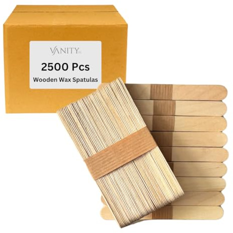Vanity UK 2500 pcs Wooden Wax Spatulas Disposable Salon Professional Quality Waxing Sticks Applicators Suitable For Warm and Hot Depilation Body Hair Removal