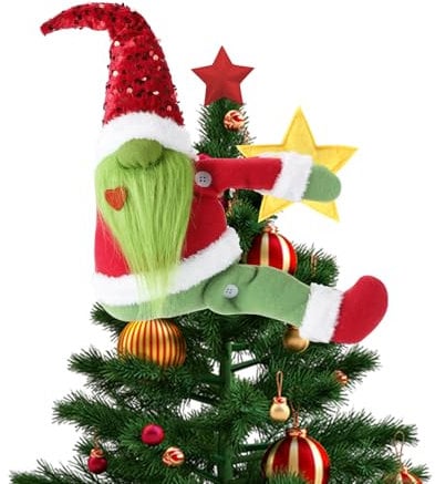Green Christmas Tree Topper Gnomes