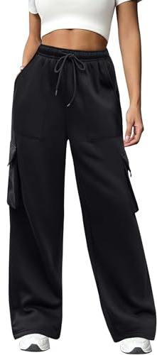 Totatuit Pantalon cargo Y2K pour pantalon large taille haute et velours | Tenue Quotidienne, Facile à Associer, Style Polyvalent