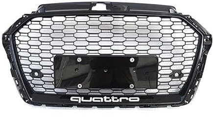 Griglia Anteriore Paraurti per Audi A3 8V Modified RS3 2016-2019, Griglie Anteriori e Griglie radiatori Griglia A Nido d'Ape Griglia Guard Trim Cover, Auto Accessori,Black