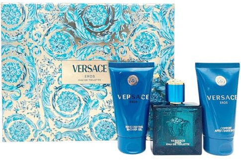 Versace Eros Eau de Toilette 50ml Gift Set 2024 (Contains 50ml EDT, 50ml Shower Gel and 50ml After Shave Balm)