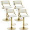 chairus Tabourets de Bar en Velours Lot de 4 Chaises de Bar Dorée Moderne, Chaise Haute Cuisine avec Repos Pied, Beige
