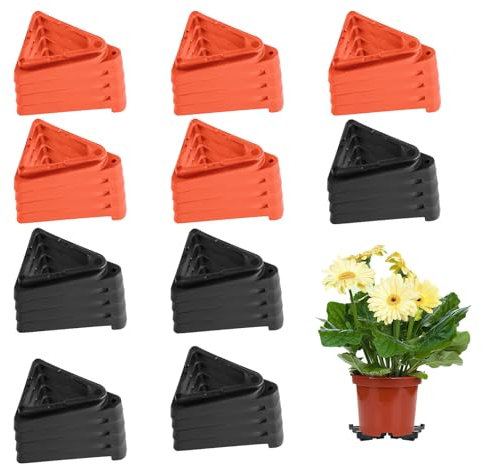 Guanici 40 Pieces Plant Pot Feet Outdoor Invisible Pot Toes Plant Feet Triangle Plant Pot Risers Terracotta for All Types of Flower Pots and Potted Plants