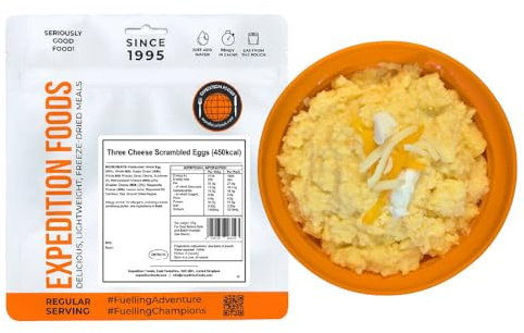 EXPEDITION FOODS Three Cheese Scrambled Eggs (Single Serving / 450KCAL) | Freeze-Dried Camping & Hiking Food