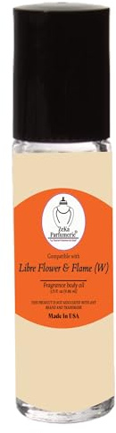 ZEKA PARFUMERIE Libre Flower & Flame (W) – Floral Amber Fragrance Body Oil for Women – Alcohol-Free Perfume Oil Roll-On – Long Lasting – Made in USA – 1/3 fl oz (9.86 ml) – Free Economy Shipping