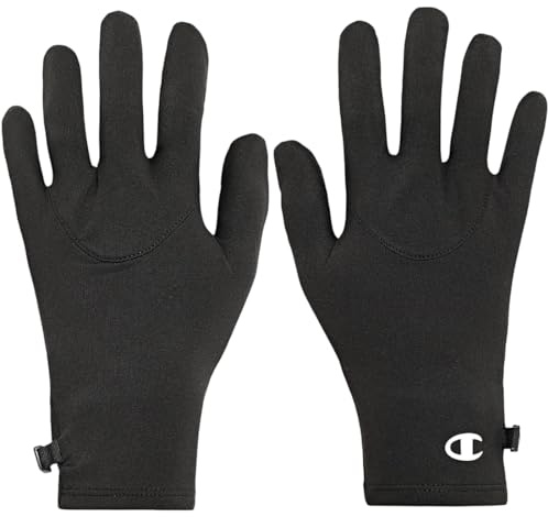 Champion Warme Sporthandschuhe Touchscreen mit reflektierendem Logo (Schwarz, M)