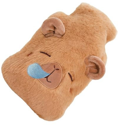 Warmwassertasche | Weiche Comic-Tasche mit Kapital, Wärmflasche mit weichem Bezug, für Reisen, Schule, Camping, Beine, Hände, Schultern, Nacken, Rücken, Kinder, Damen, Herren, Winter